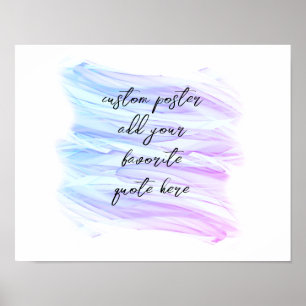 Poster joli aquarelle bleu et violet ajouter une citation