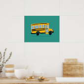 Poster Joli Art de Bus Scolaire (Cuisine)