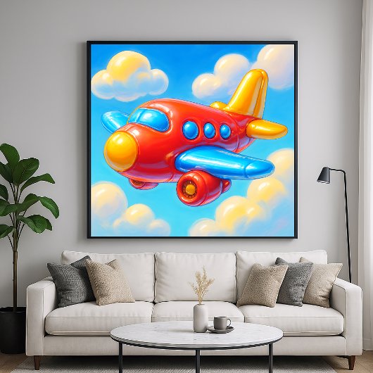 Poster Joli avion de dessin animé