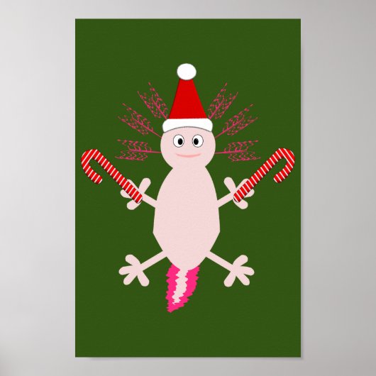 Poster Joli Axolotl de Noël (Devant)