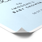 Poster Joli Baby shower de typographie lunaire Bienvenue (Coin)