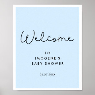 Poster Joli Baby shower de typographie lunaire Bienvenue