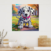 Poster Joli bébé dalmate dans un parc urbain illustration (Cuisine)