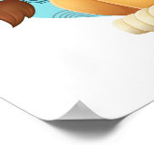 Poster Joli bébé lion art, nom de l'enfant et message (Coin)