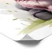 Poster Joli bébé vache des Highlands avec des fleurs – Nu (Coin)
