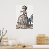 Poster Joli blanc Antique Française Régence Mode (Cuisine)