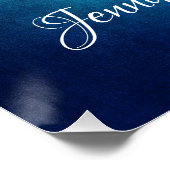 Poster Joli bleu Mandala Mariage Abstrait Bienvenue (Coin)