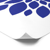 Poster Joli bleu Turquoise Turquoise Fleurs Floral Art (Coin)