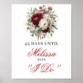 Poster Joli blush burgundy panneau de table Dais Until I (Devant)