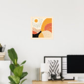 Poster Joli Boho Retro Soleil sur les collines (Bureau à domicile)
