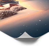 Poster Joli bonhomme de neige en forêt d'hiver. (Coin)