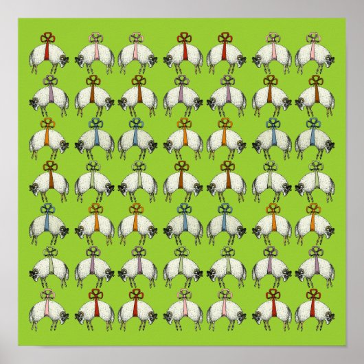 Poster Joli Bow Sheep CHANGE DE COULEUR~ Papier d'envelop (Devant)