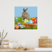 Poster Joli Bunnyfor Pâques pour une humeur positive Post (Cuisine)