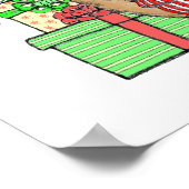 Poster Joli cadeau Noël Sleepy Reindeer Enveloppant (Coin)