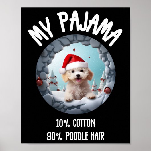 Poster Joli caniche de Noël - Drôle Chien Conception pour (Devant)