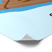 Poster Joli capitaine pirate garçon océan radeau décorati (Coin)