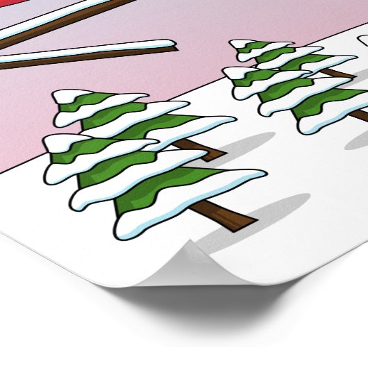 Poster Joli Cardinal Rouge chanter Joyeux Noël (Coin)