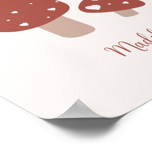 Poster Joli champignon forestier minimaliste  (Coin)