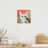 Poster Joli Chat Blanc (Cuisine)