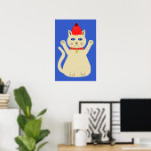 Poster Joli Chat de Noël (Bureau à domicile)