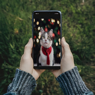 Poster Joli chat de Noël avec un arc