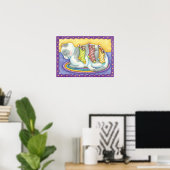 Poster Joli chat de Noël dormant avec des souris dans des (Bureau à domicile)
