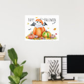 Poster Joli chat d'Halloween dans une citrouille (Bureau à domicile)