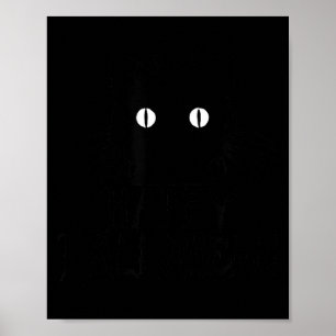 Poster Joli Chat Noir d'Halloween Avec Moustaches Heureux