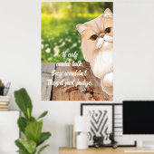 Poster Joli chat persan regarde autour (Bureau à domicile)