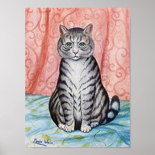 Poster Joli chat tabby, Louis Wain (Devant)