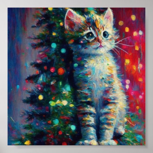 Poster Joli chaton de Noël  (Devant)