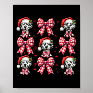Poster Joli Chien Dalmatien Rouge Coquette Coquette Bow C