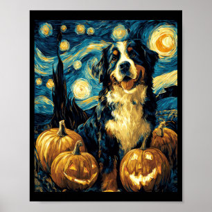 Poster Joli chien de montagne bernois Halloween Jack O La