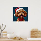 Poster Joli chien de Noël (Cuisine)
