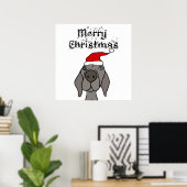 Poster Joli chien Weimaraner Joyeux Noël (Bureau à domicile)