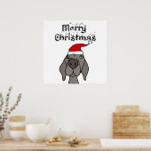 Poster Joli chien Weimaraner Joyeux Noël (Cuisine)