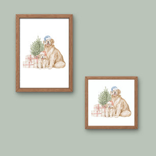 Poster Joli chiot de Noël