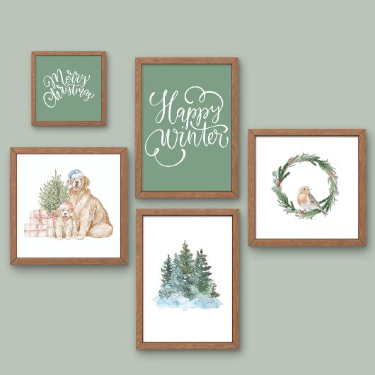 Poster Joli chiot de Noël