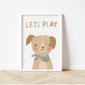 Poster Joli Chiot Lit Jouer Enfants
