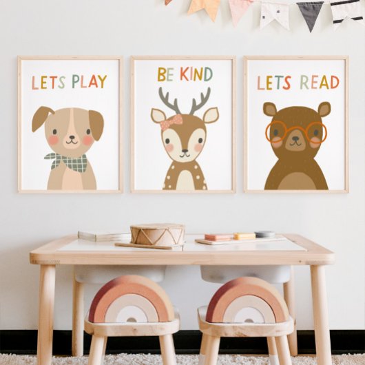 Poster Joli Chiot Lit Jouer Enfants