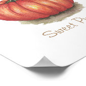 Poster Joli Citrouille Avec Vins En Aquarelle (Coin)