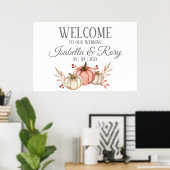 Poster Joli Citrouille Bouquet Mariage (Bureau à domicile)