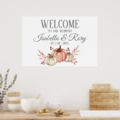 Poster Joli Citrouille Bouquet Mariage (Cuisine)