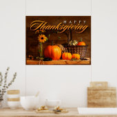 Poster Joli Citrouille de Thanksgiving (Cuisine)