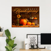 Poster Joli Citrouille de Thanksgiving (Bureau à domicile)