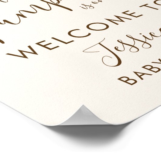 Poster Joli Citrouille Eucalyptus Baby shower d'automne B (Coin)