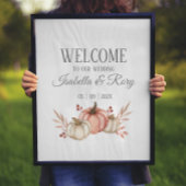 Poster Joli Citrouille Fall Bouquet Mariage Sign Print
