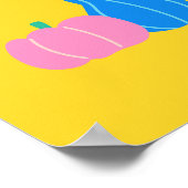 Poster Joli Citrouille jouant et l'art gourd en Jaune (Coin)