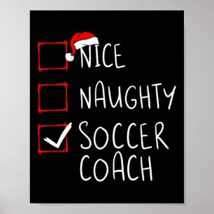 Poster Joli Coach de Foot Naughty Noël Liste Xmas Sant