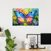 Poster Joli collage de papillon coloré créatif (Bureau à domicile)